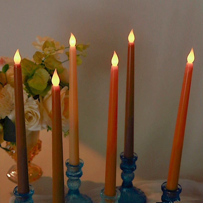 8 Mixed Flameless 11 in tall LED Taper Candles Lights