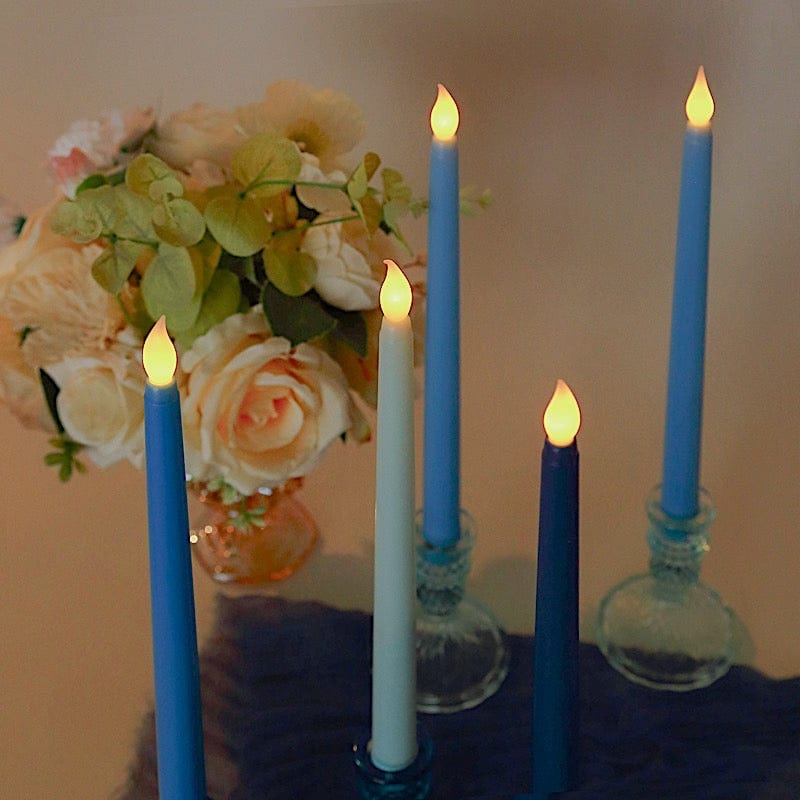 8 Mixed Flameless 11 in tall LED Taper Candles Lights