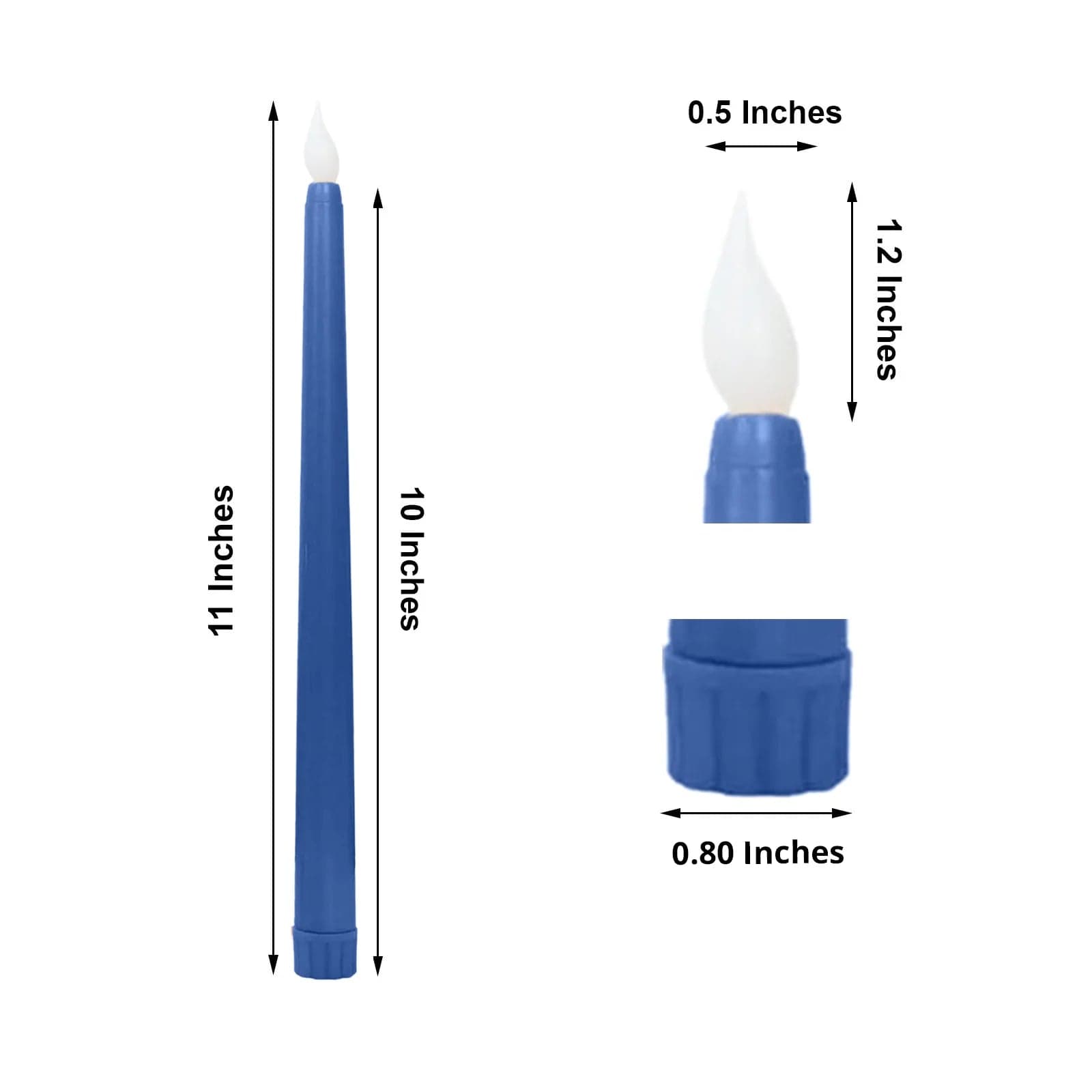 8 Mixed Flameless 11 in tall LED Taper Candles Lights