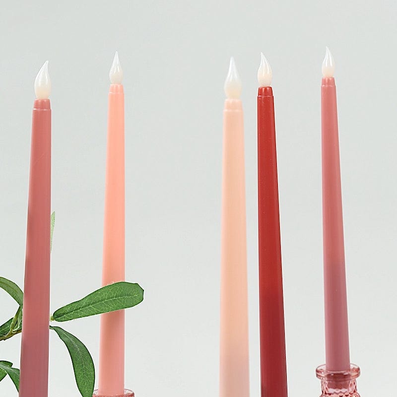 8 Mixed Flameless 11 in tall LED Taper Candles Lights