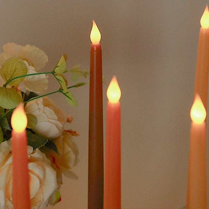 8 Mixed Flameless 11 in tall LED Taper Candles Lights