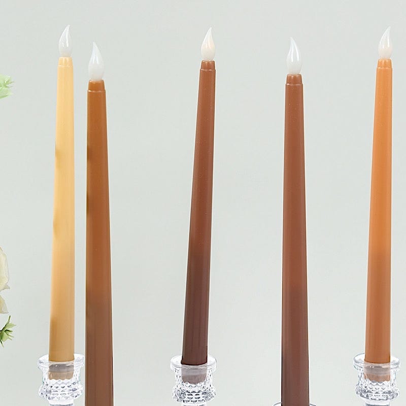 8 Mixed Flameless 11 in tall LED Taper Candles Lights