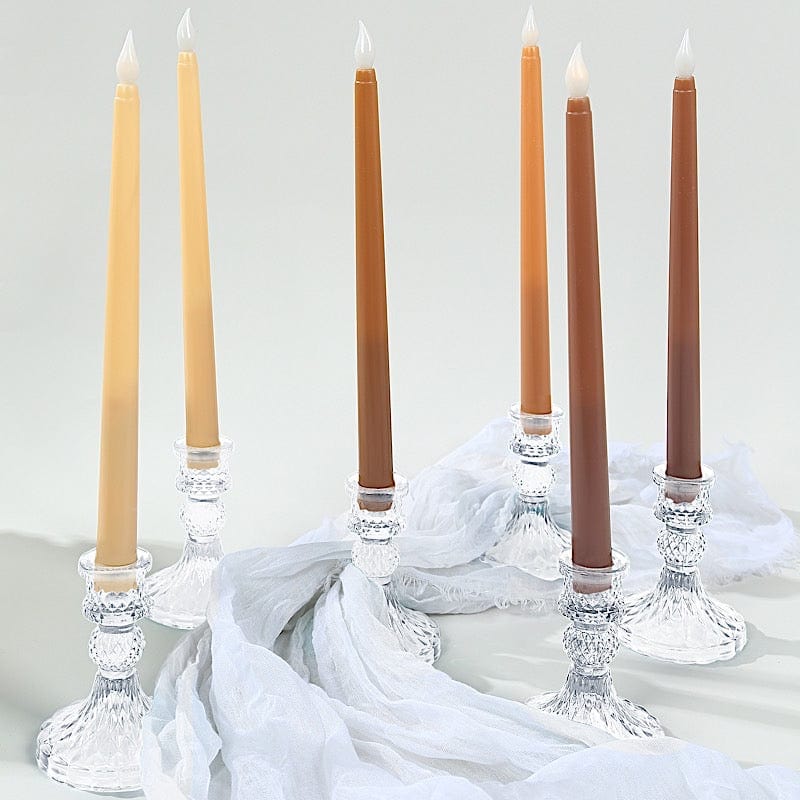 8 Mixed Flameless 11 in tall LED Taper Candles Lights