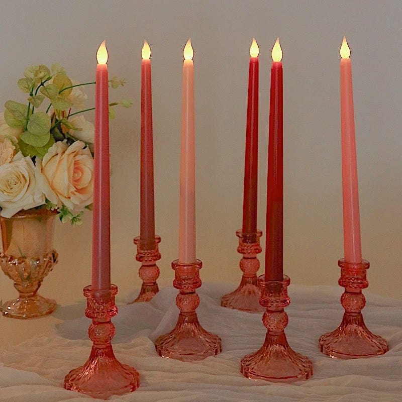 8 Mixed Flameless 11 in tall LED Taper Candles Lights