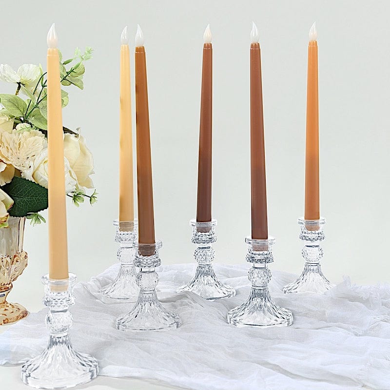 8 Mixed Flameless 11 in tall LED Taper Candles Lights