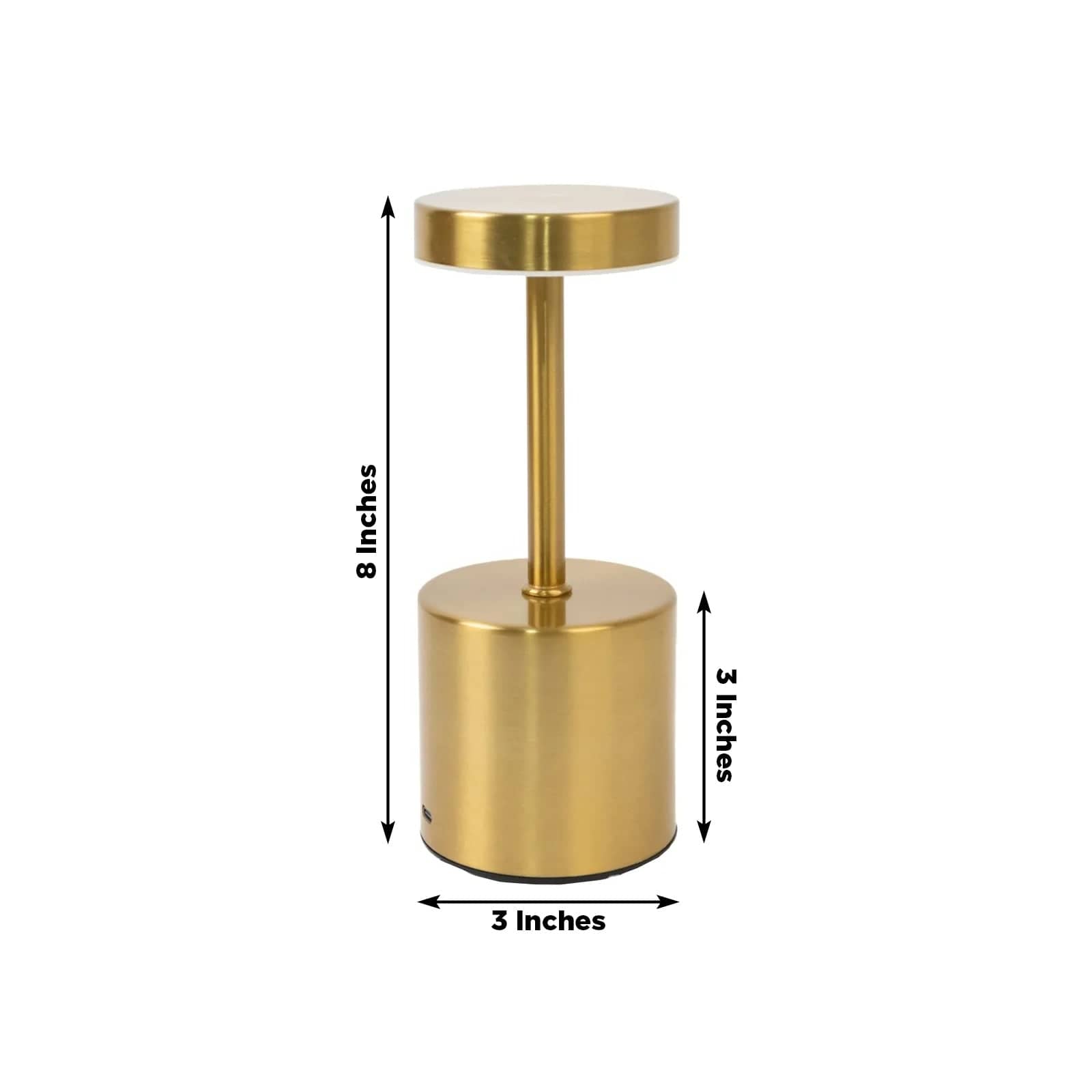 Gold Metal Rechargeable Cordless Table Lamp with Touch Control