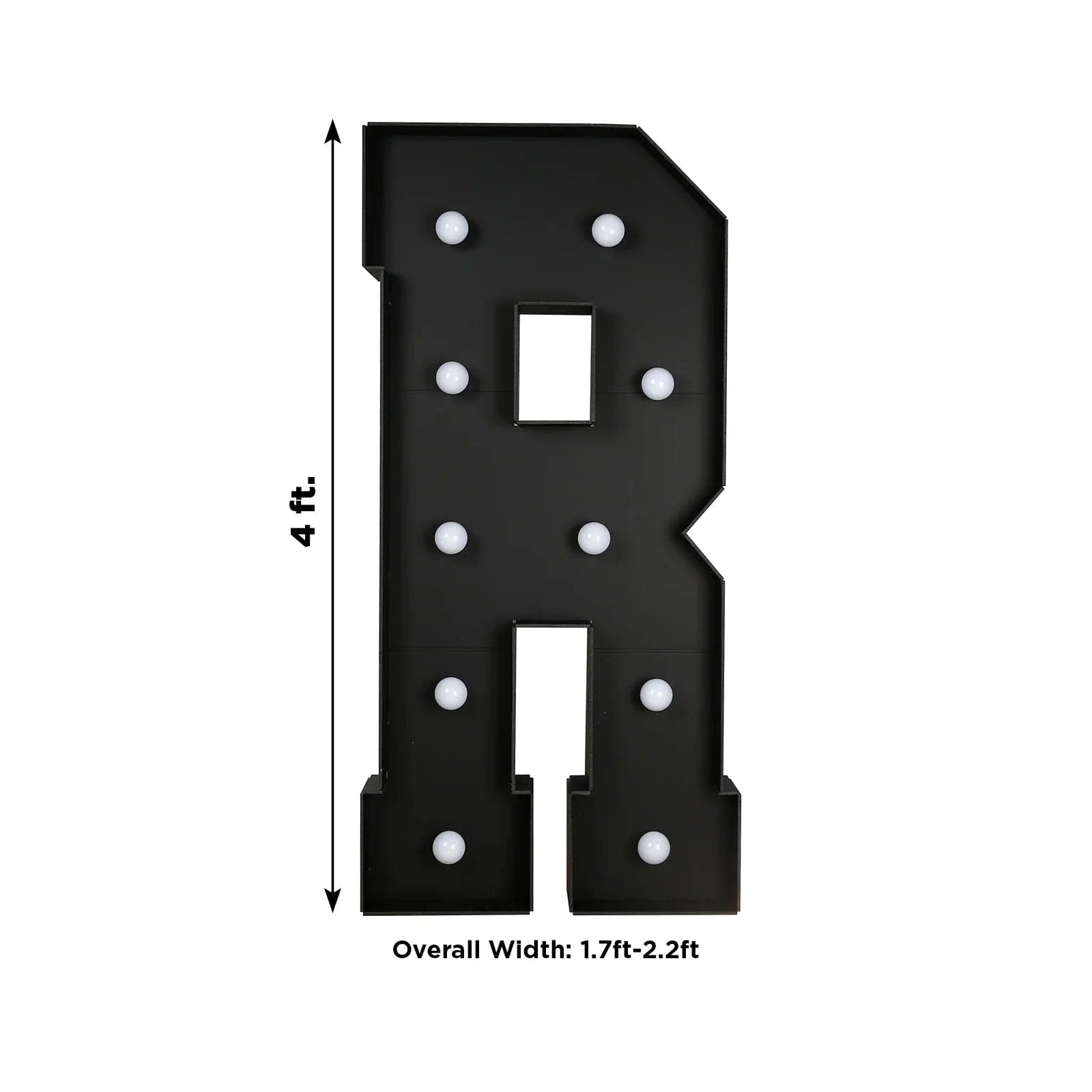 Black 4ft Lighted Pre-Cut Foam Board LED Marquee Letter
