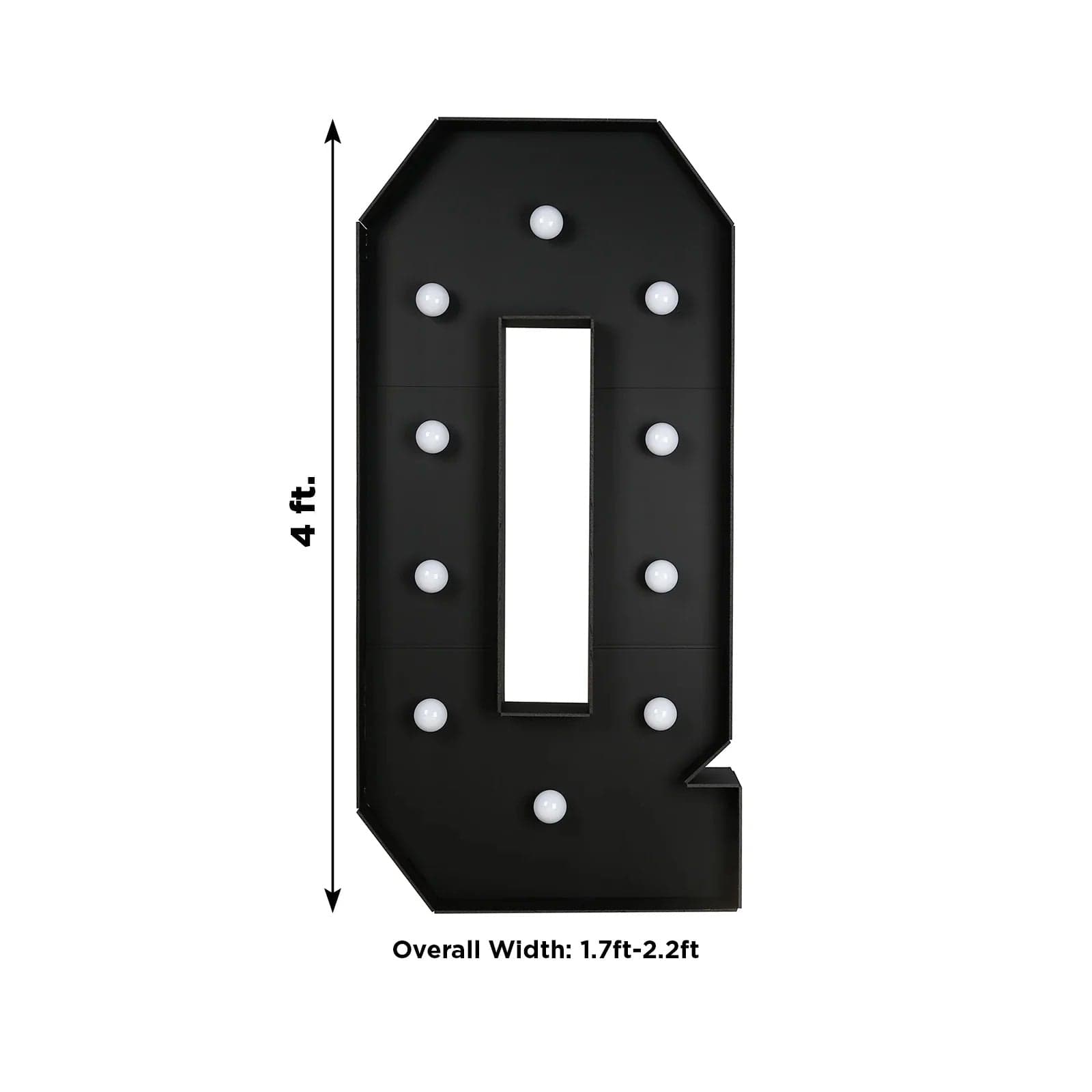Black 4ft Lighted Pre-Cut Foam Board LED Marquee Letter