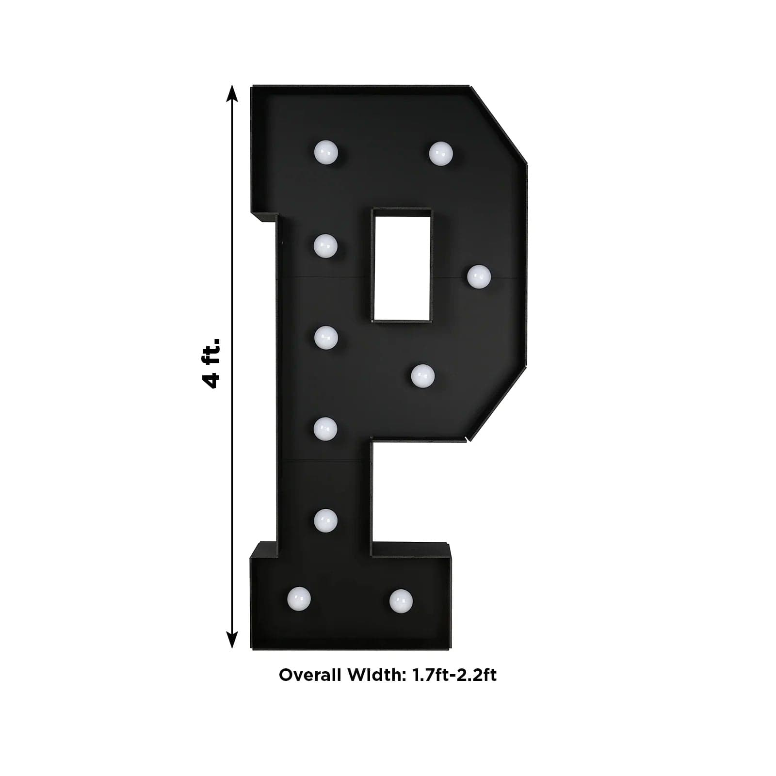 Black 4ft Lighted Pre-Cut Foam Board LED Marquee Letter