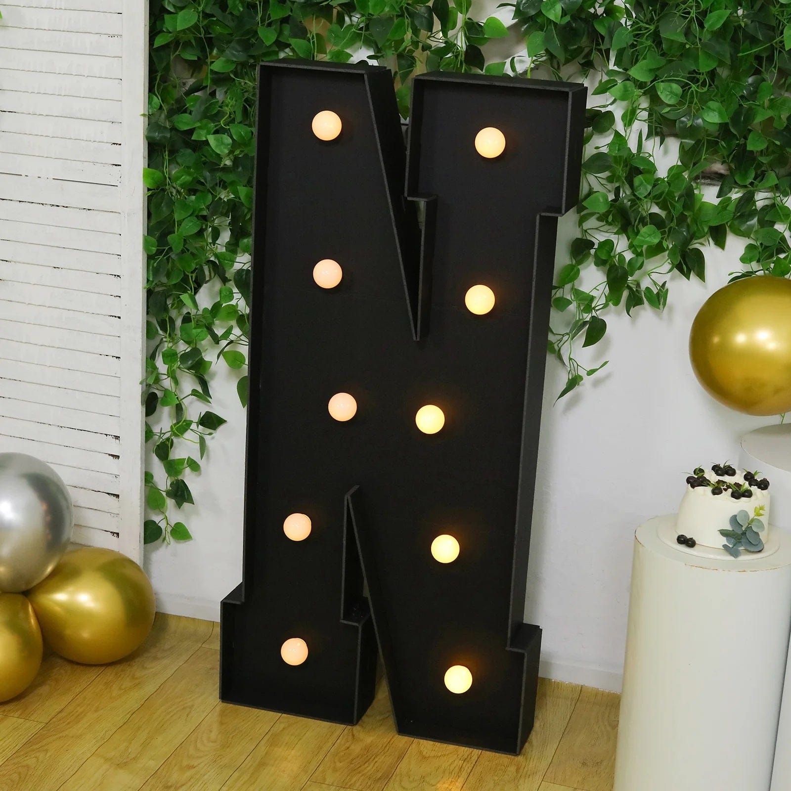 Black 4ft Lighted Pre-Cut Foam Board LED Marquee Letter
