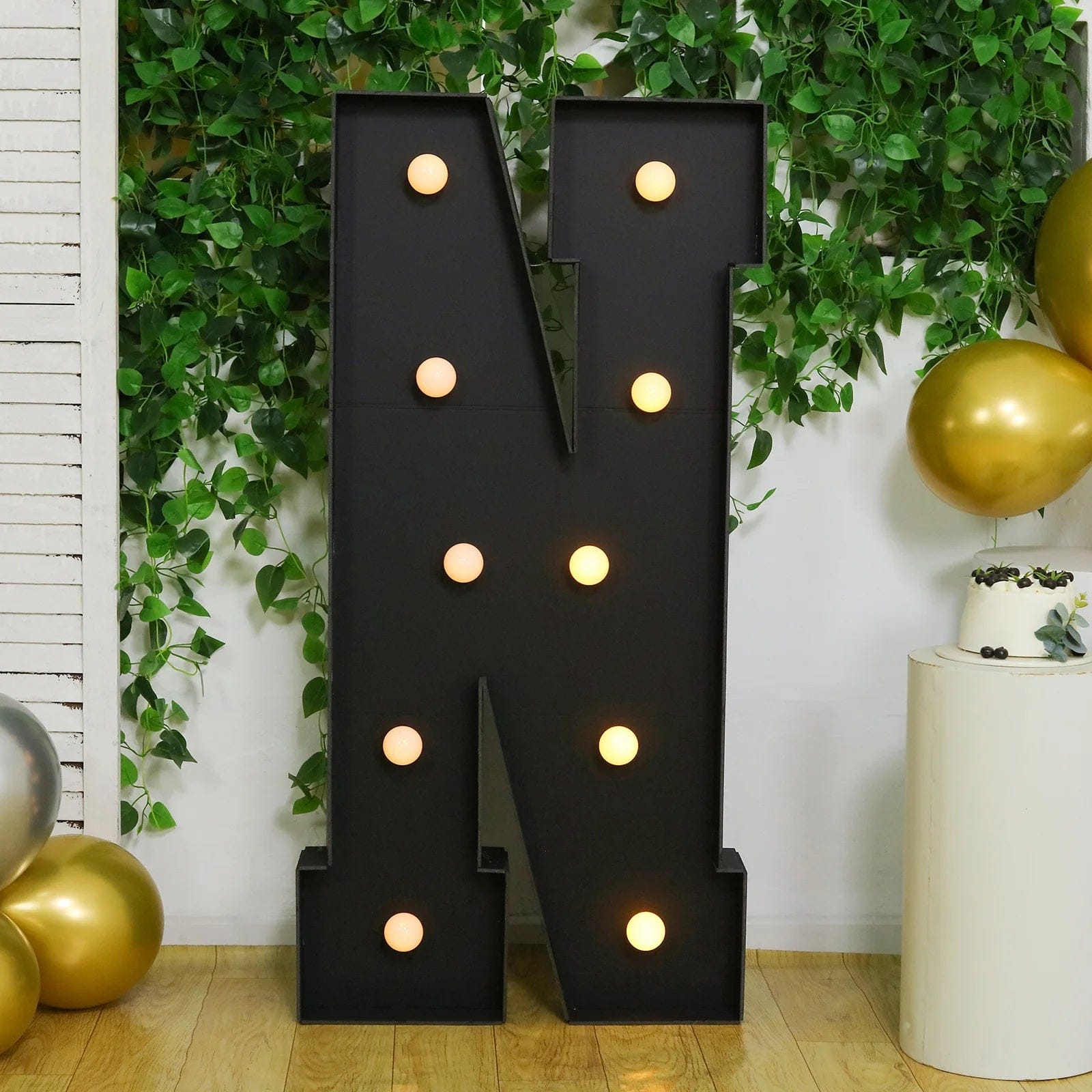 Black 4ft Lighted Pre-Cut Foam Board LED Marquee Letter