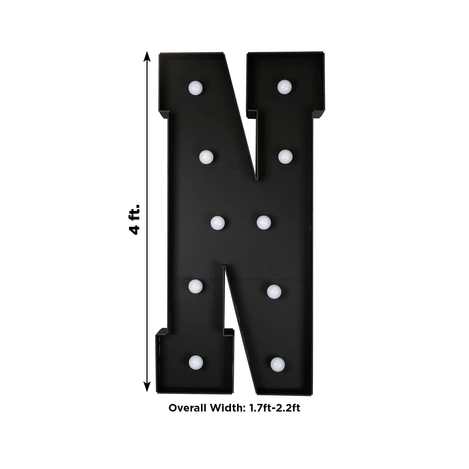 Black 4ft Lighted Pre-Cut Foam Board LED Marquee Letter