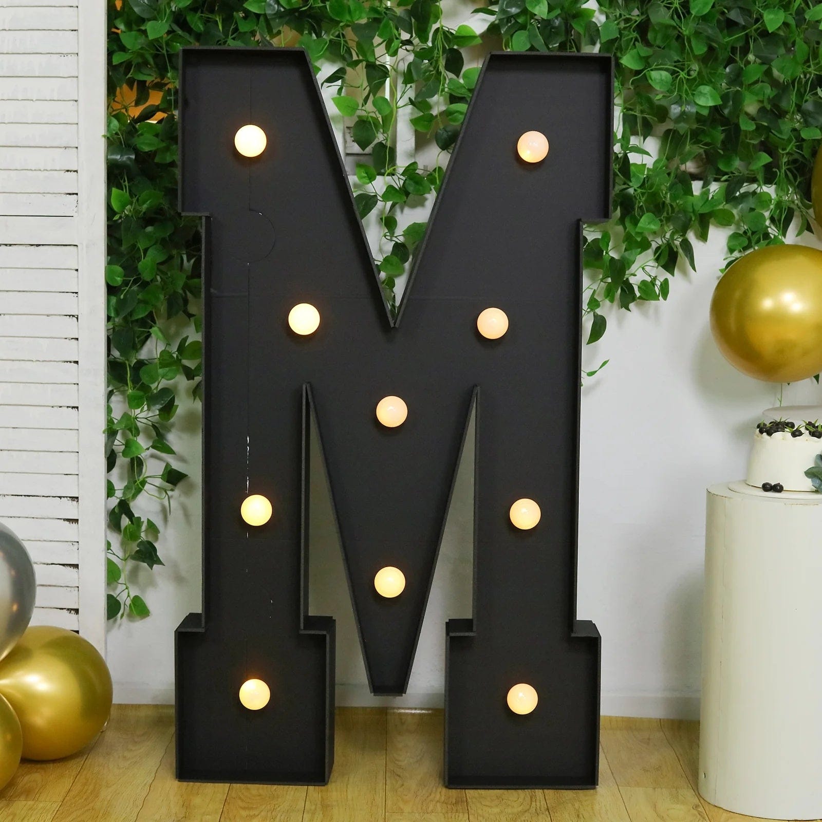 Black 4ft Lighted Pre-Cut Foam Board LED Marquee Letter