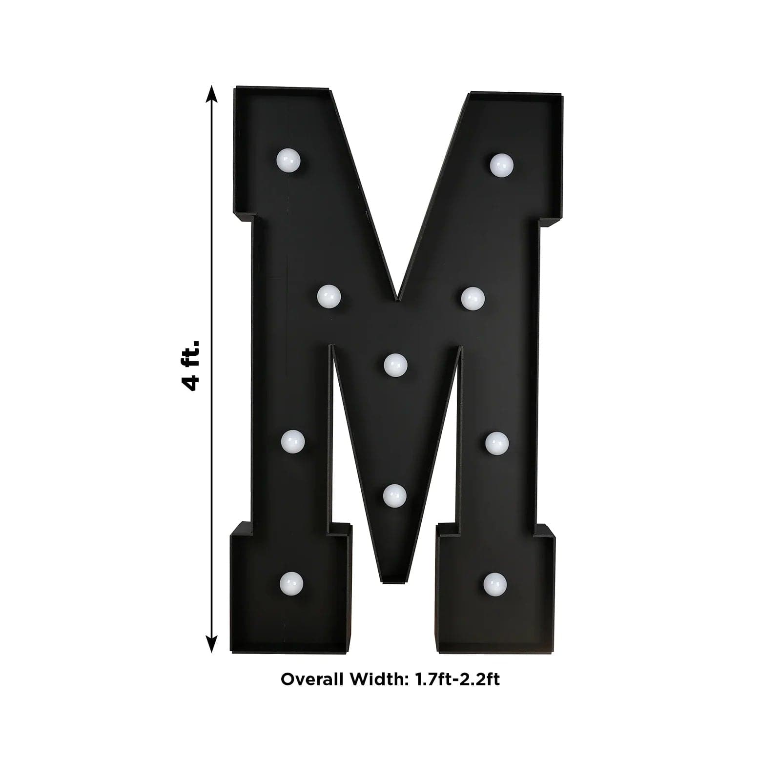 Black 4ft Lighted Pre-Cut Foam Board LED Marquee Letter