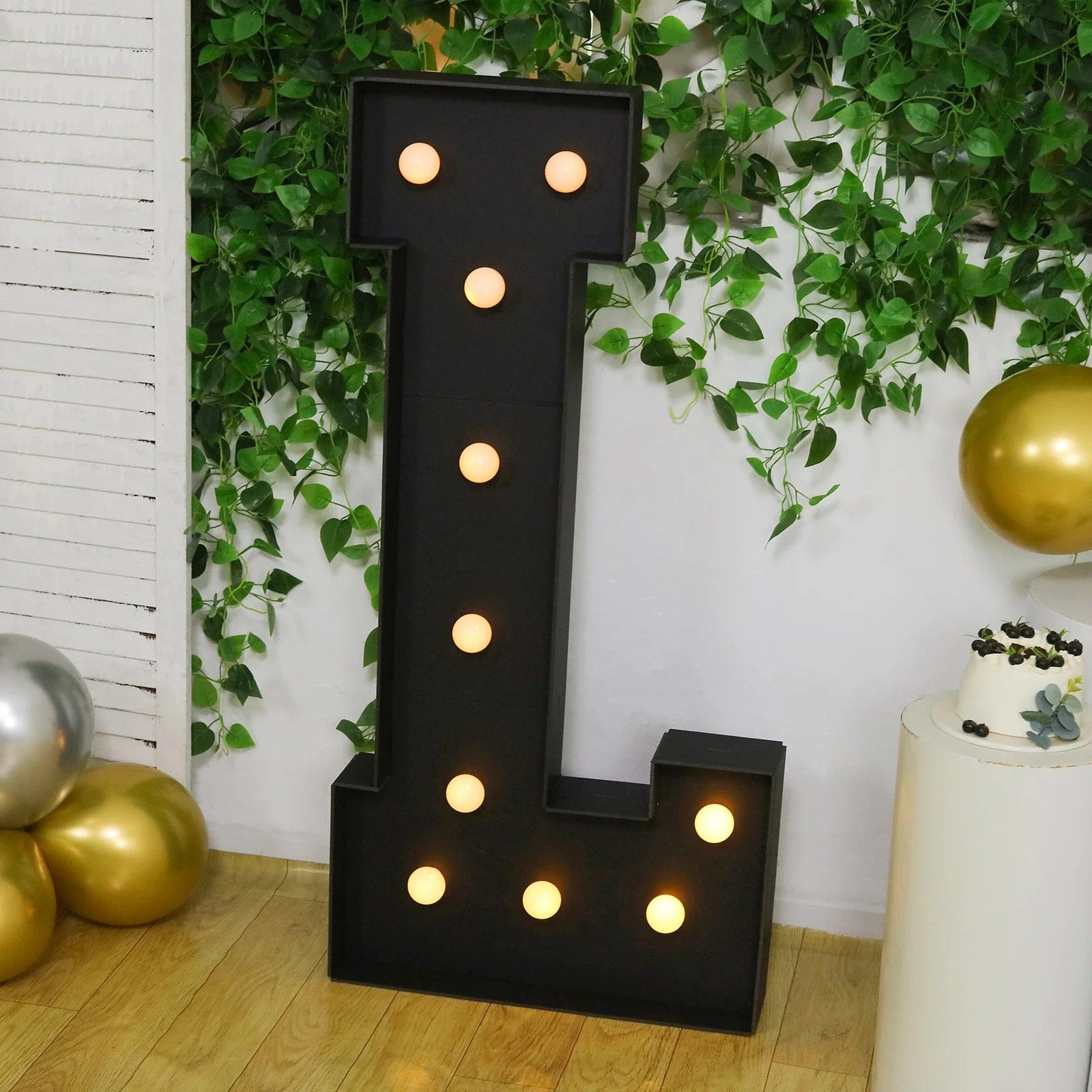 Black 4ft Lighted Pre-Cut Foam Board LED Marquee Letter