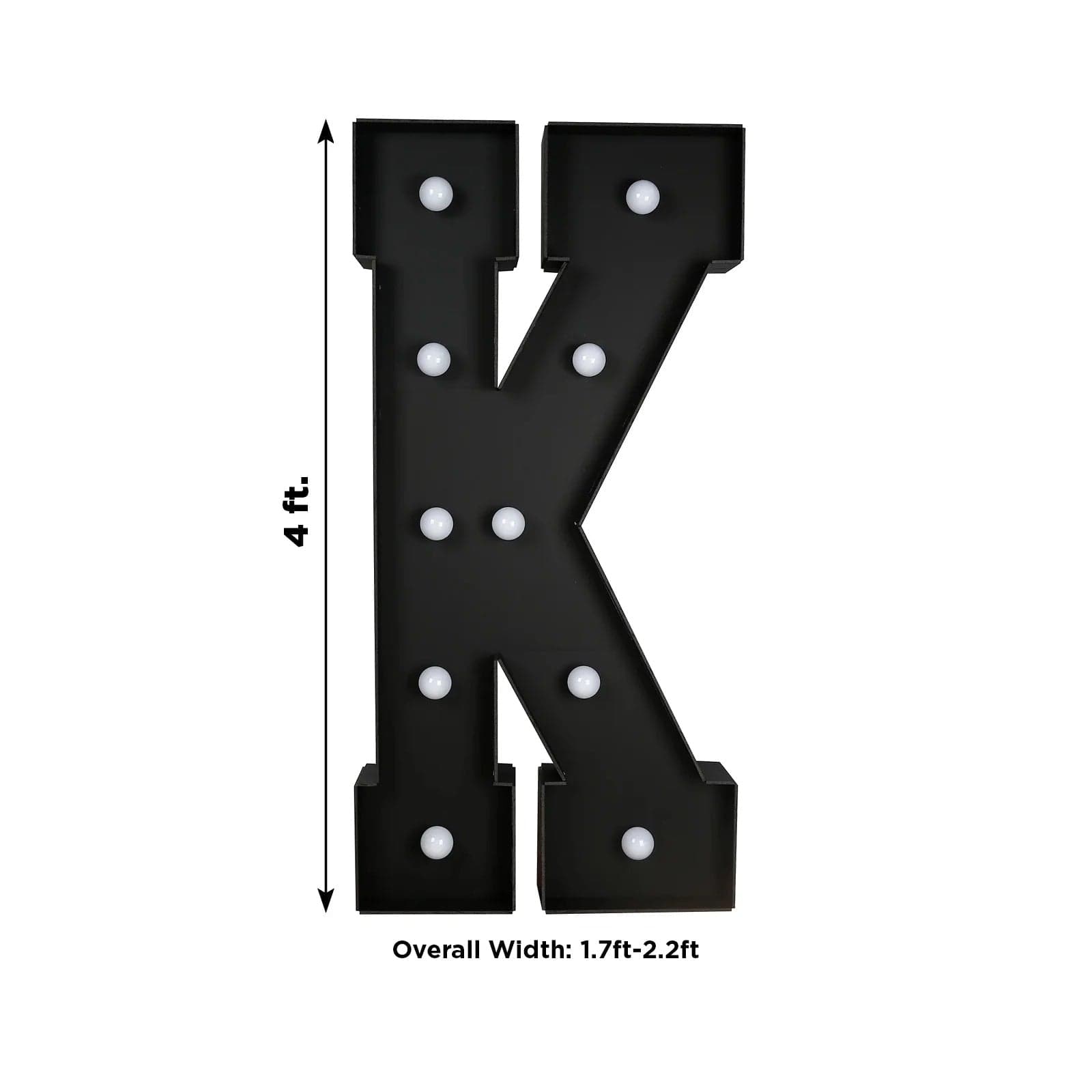 Black 4ft Lighted Pre-Cut Foam Board LED Marquee Letter