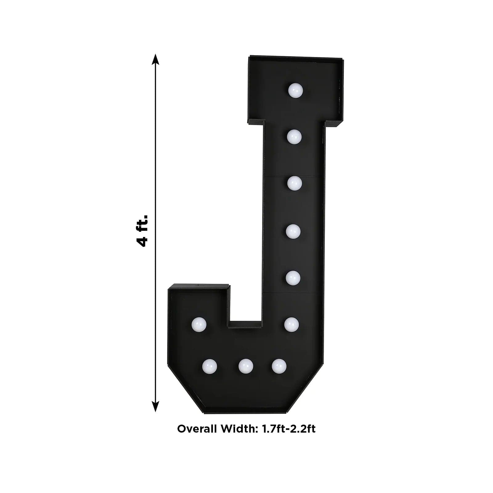 Black 4ft Lighted Pre-Cut Foam Board LED Marquee Letter