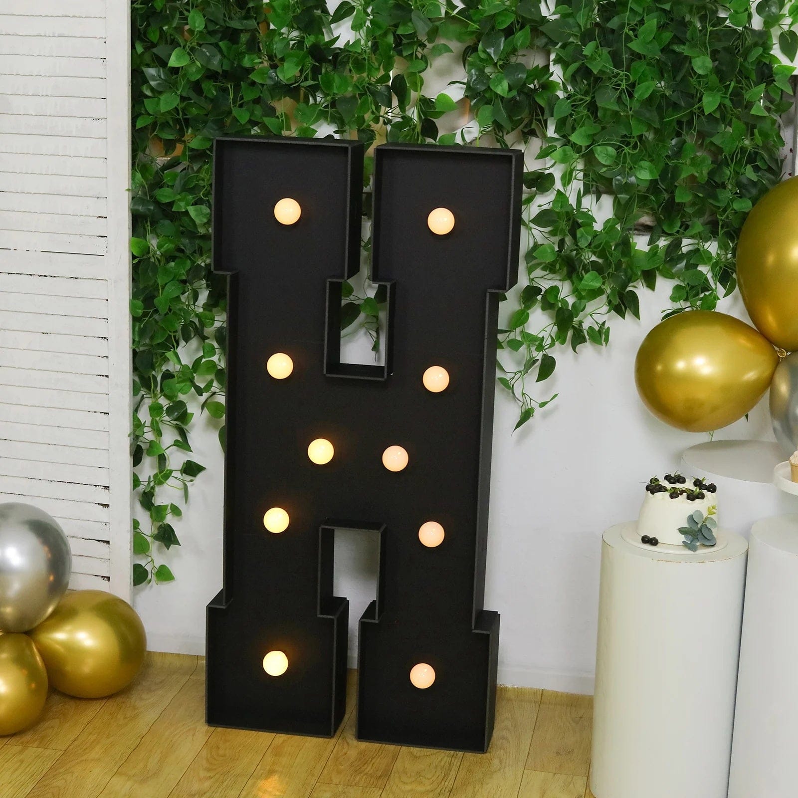 Black 4ft Lighted Pre-Cut Foam Board LED Marquee Letter