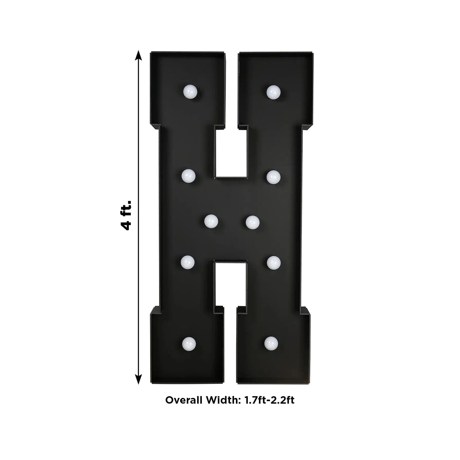 Black 4ft Lighted Pre-Cut Foam Board LED Marquee Letter