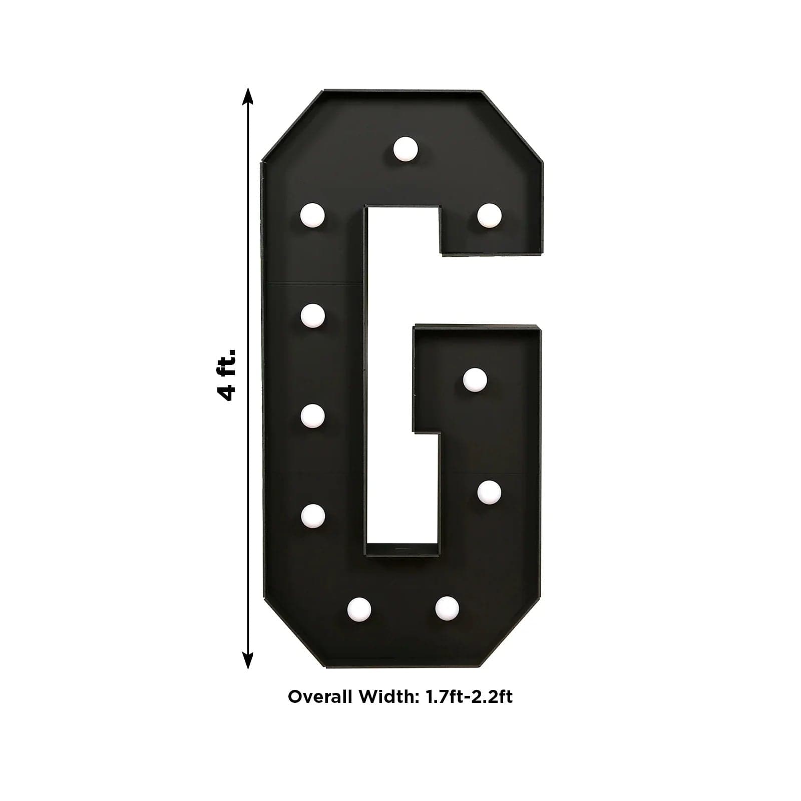 Black 4ft Lighted Pre-Cut Foam Board LED Marquee Letter