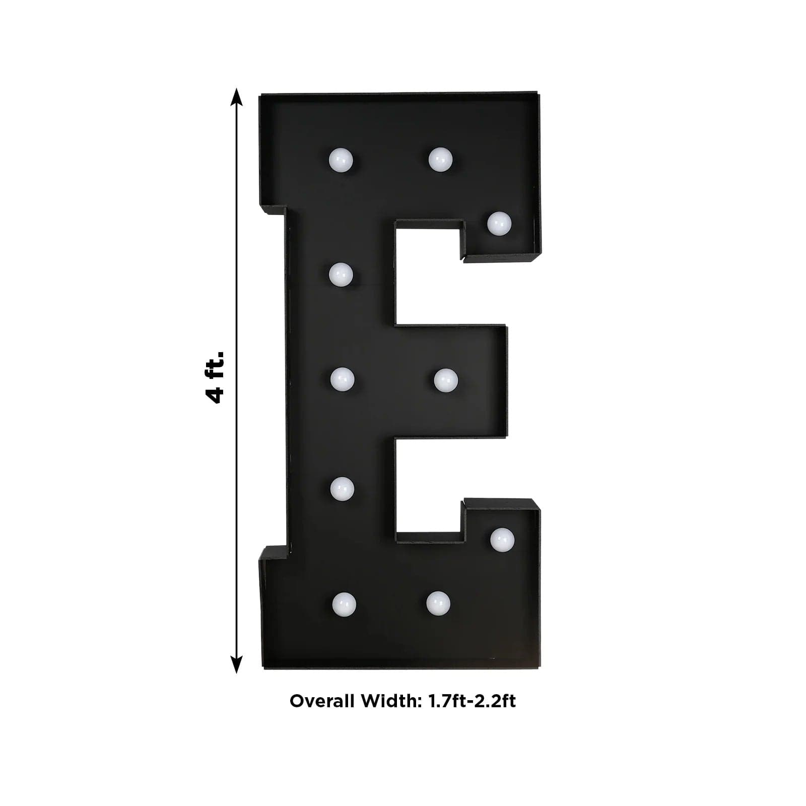 Black 4ft Lighted Pre-Cut Foam Board LED Marquee Letter