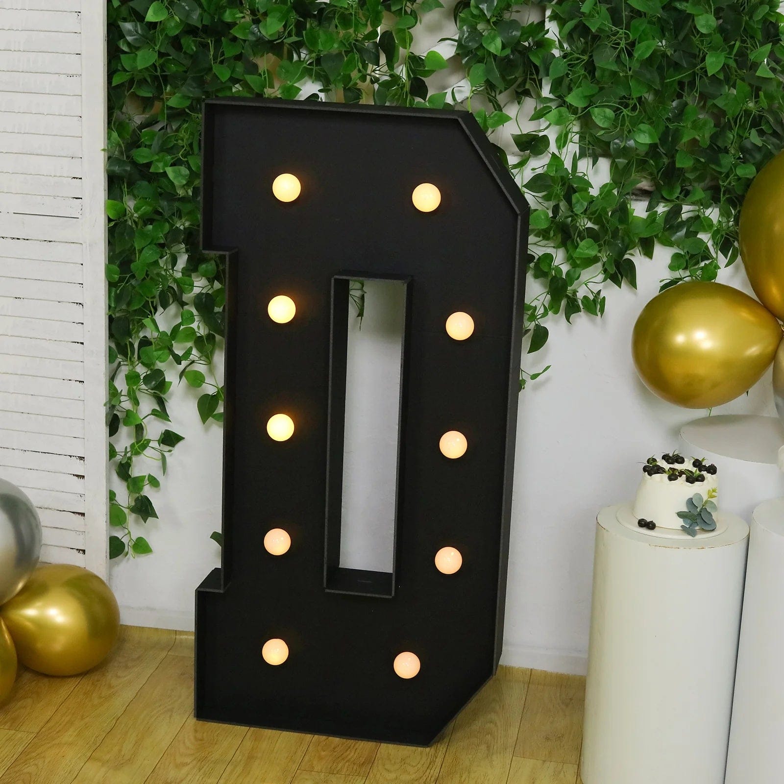 Black 4ft Lighted Pre-Cut Foam Board LED Marquee Letter