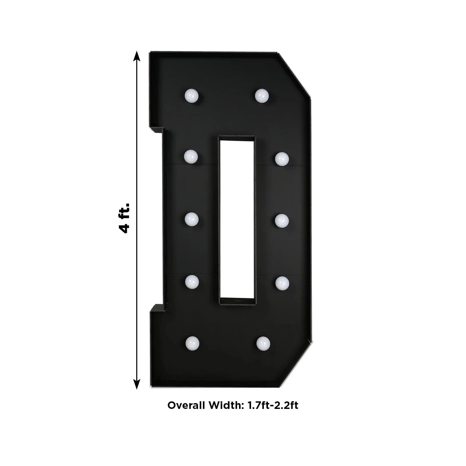 Black 4ft Lighted Pre-Cut Foam Board LED Marquee Letter
