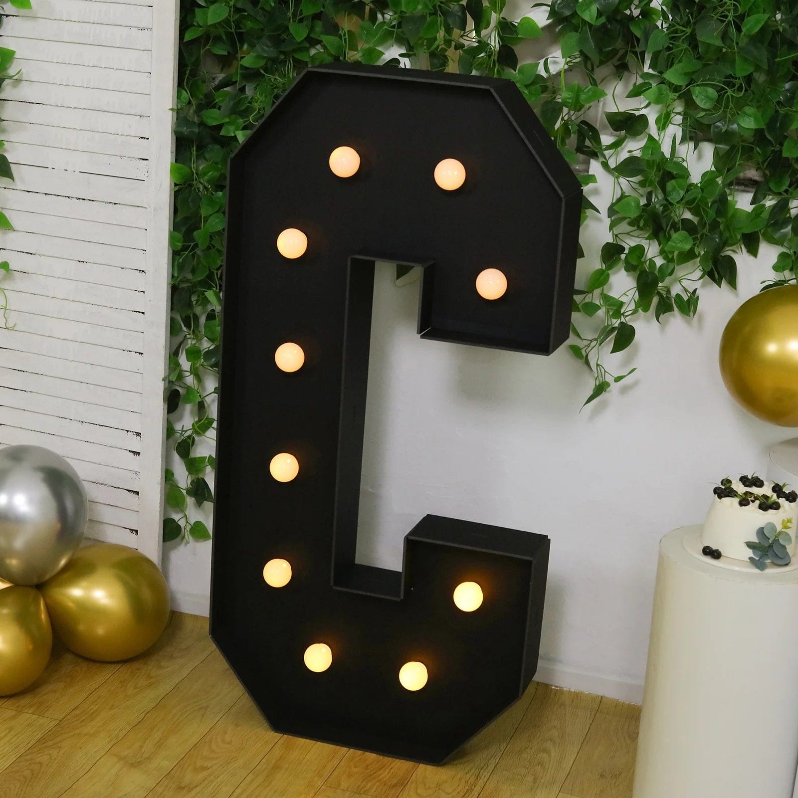 Black 4ft Lighted Pre-Cut Foam Board LED Marquee Letter