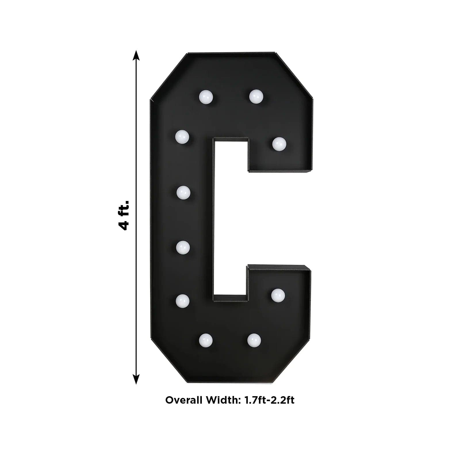 Black 4ft Lighted Pre-Cut Foam Board LED Marquee Letter