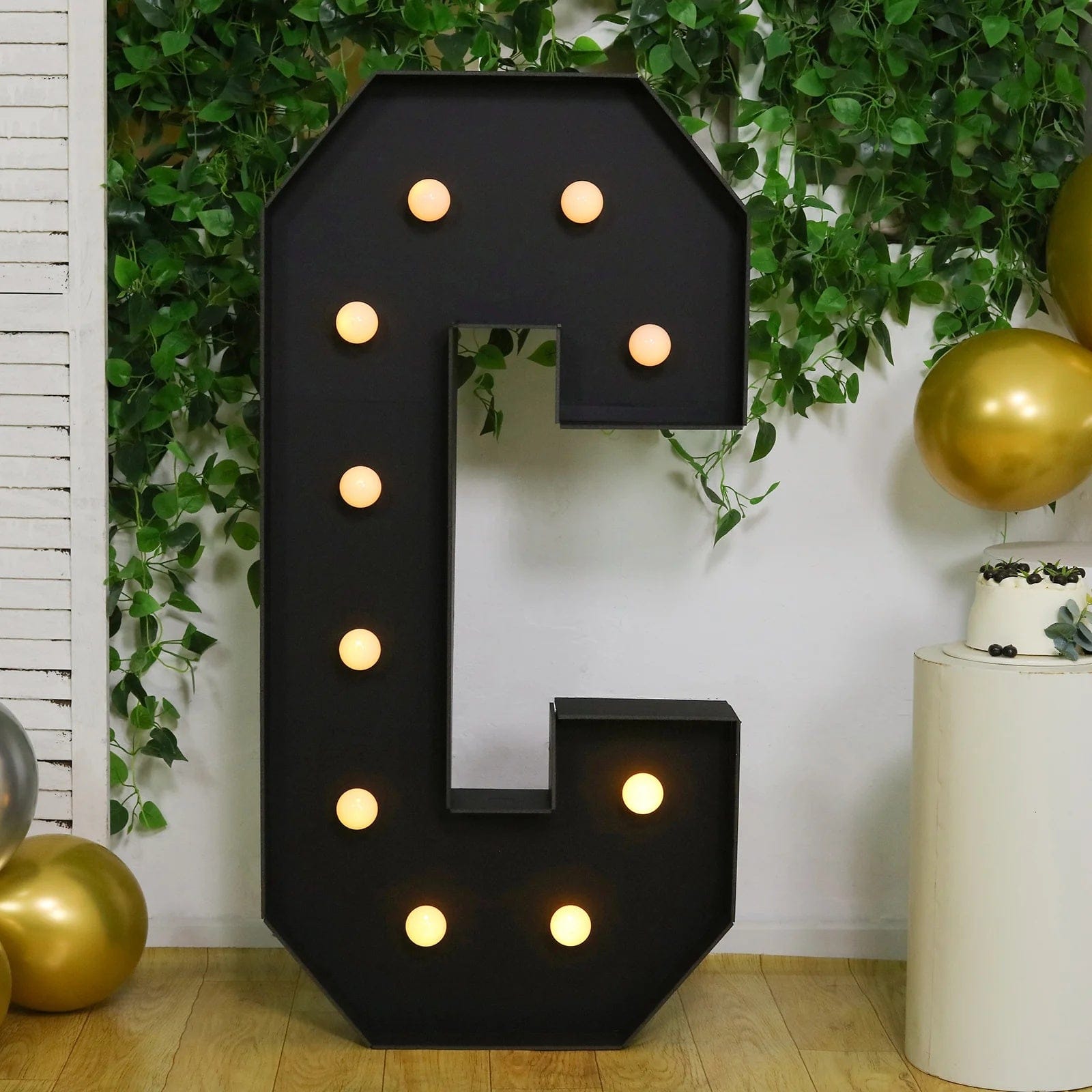 Black 4ft Lighted Pre-Cut Foam Board LED Marquee Letter