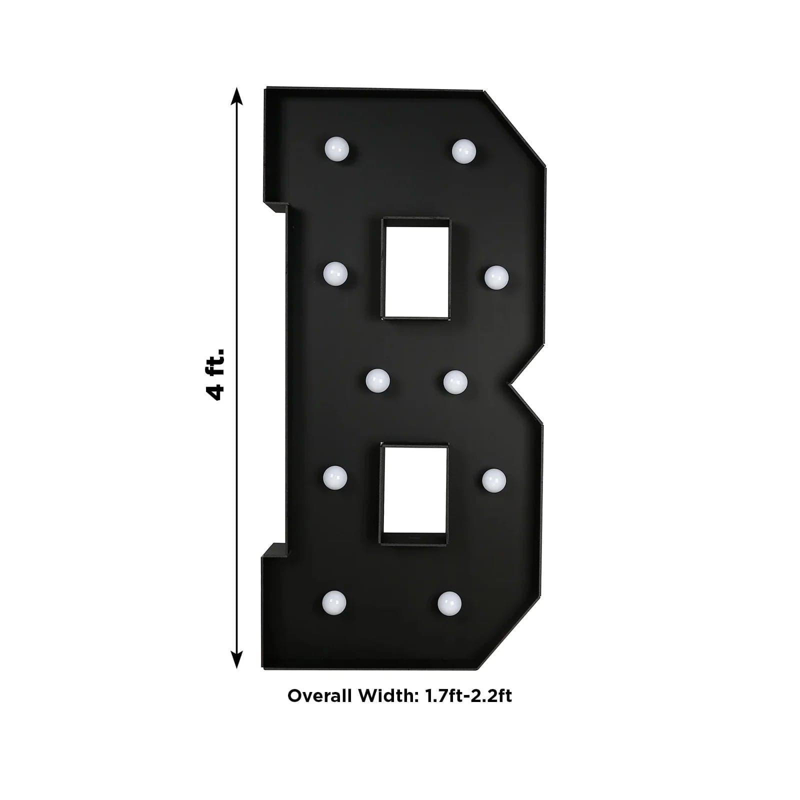 Black 4ft Lighted Pre-Cut Foam Board LED Marquee Letter