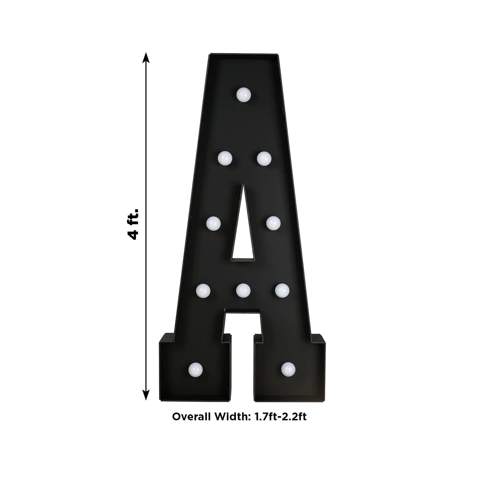 Black 4ft Lighted Pre-Cut Foam Board LED Marquee Letter