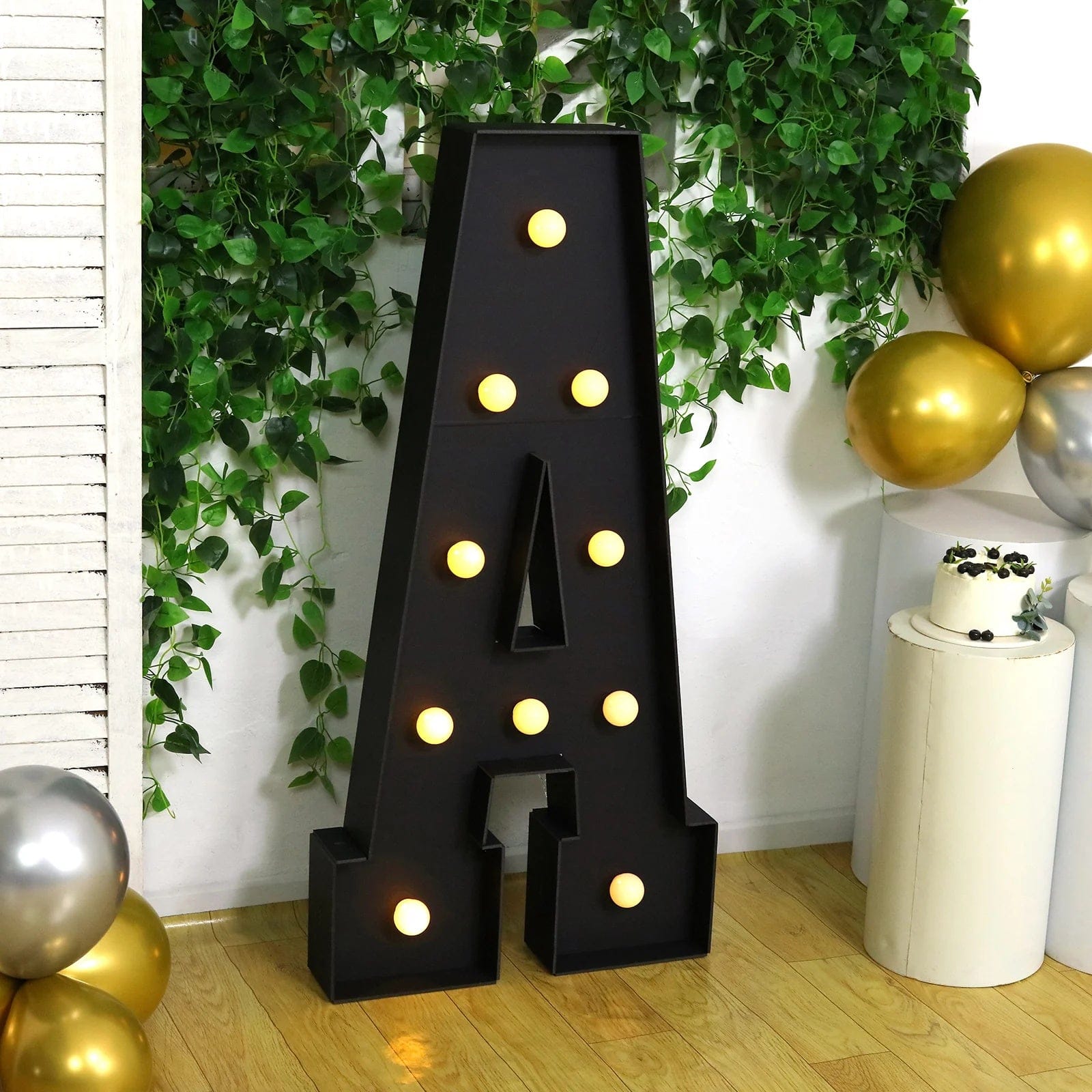 Black 4ft Lighted Pre-Cut Foam Board LED Marquee Letter