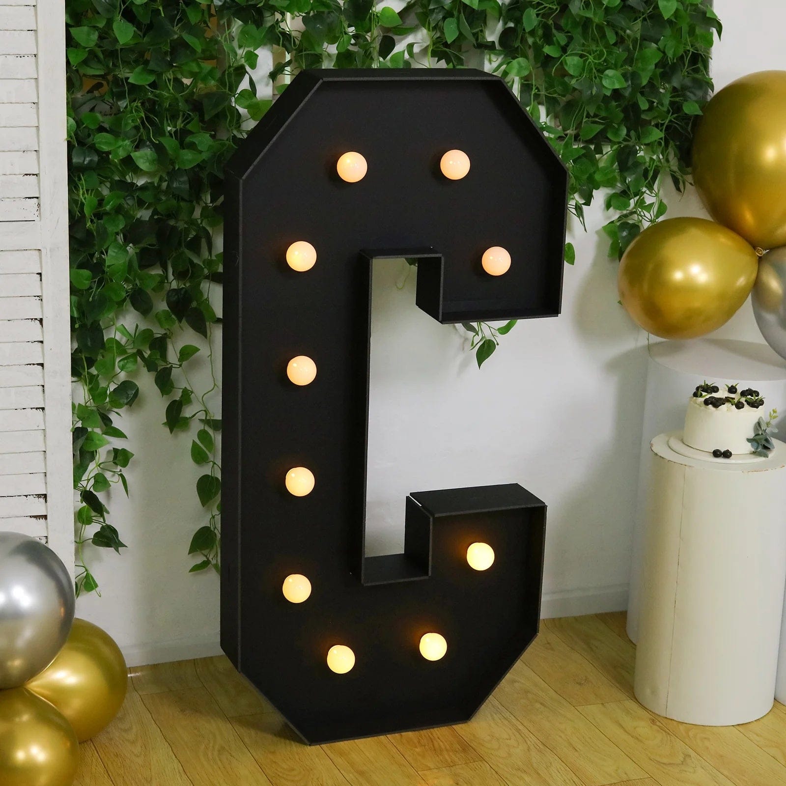 Black 4ft Lighted Pre-Cut Foam Board LED Marquee Letter