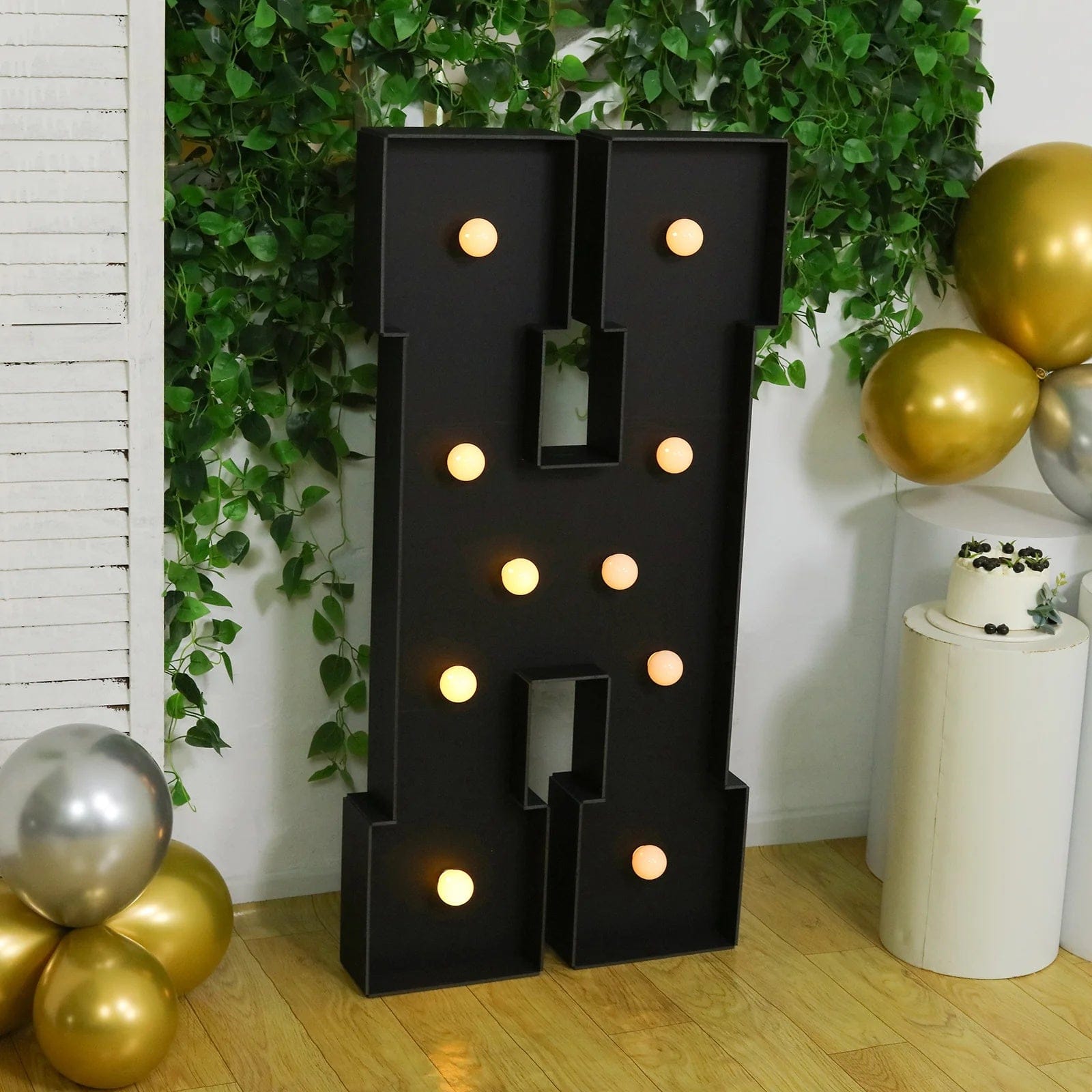 Black 4ft Lighted Pre-Cut Foam Board LED Marquee Letter