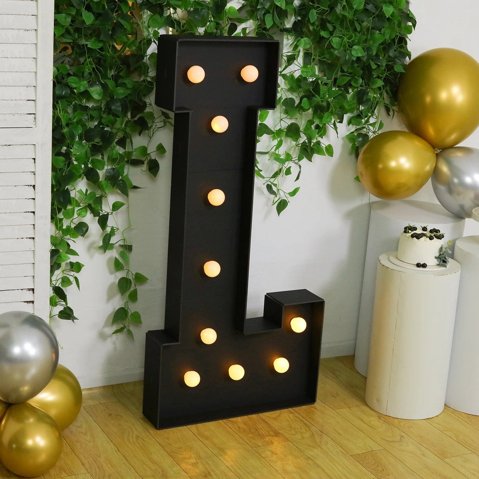 Black 4ft Lighted Pre-Cut Foam Board LED Marquee Letter