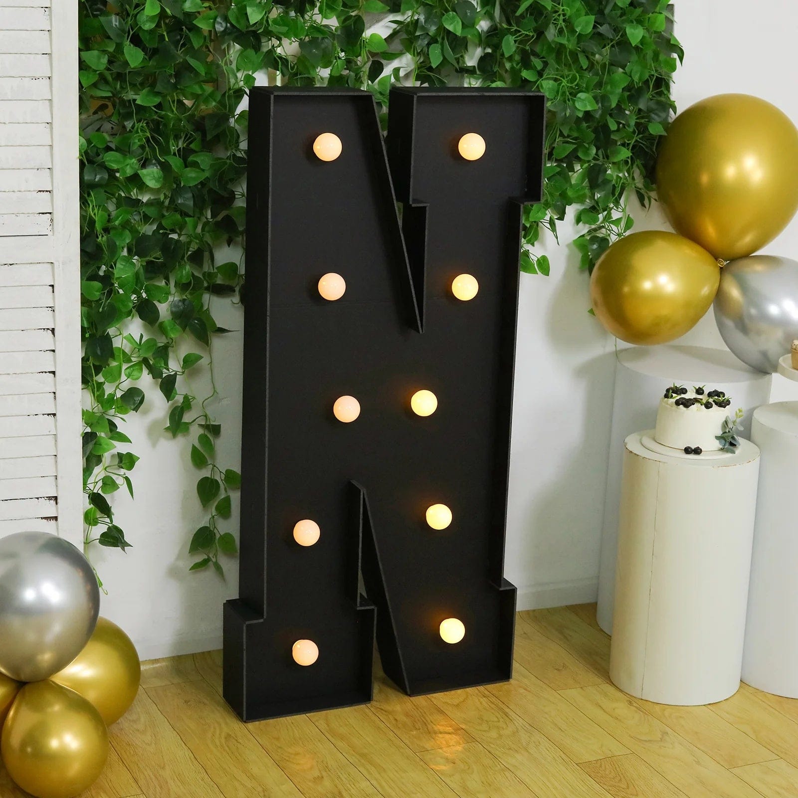 Black 4ft Lighted Pre-Cut Foam Board LED Marquee Letter