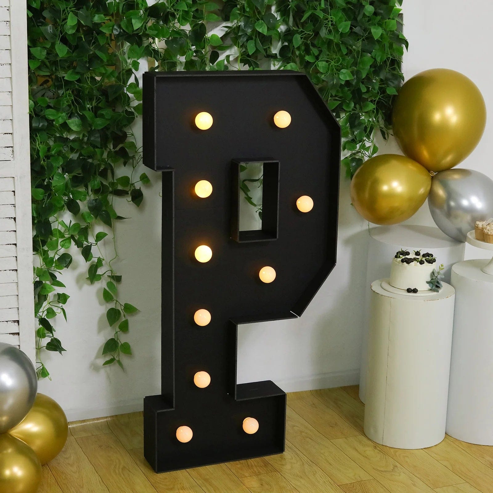 Black 4ft Lighted Pre-Cut Foam Board LED Marquee Letter