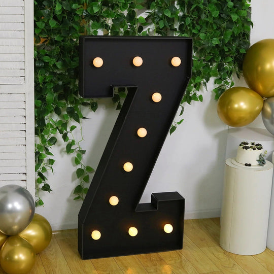 Black 4ft Lighted Pre-Cut Foam Board LED Marquee Letter
