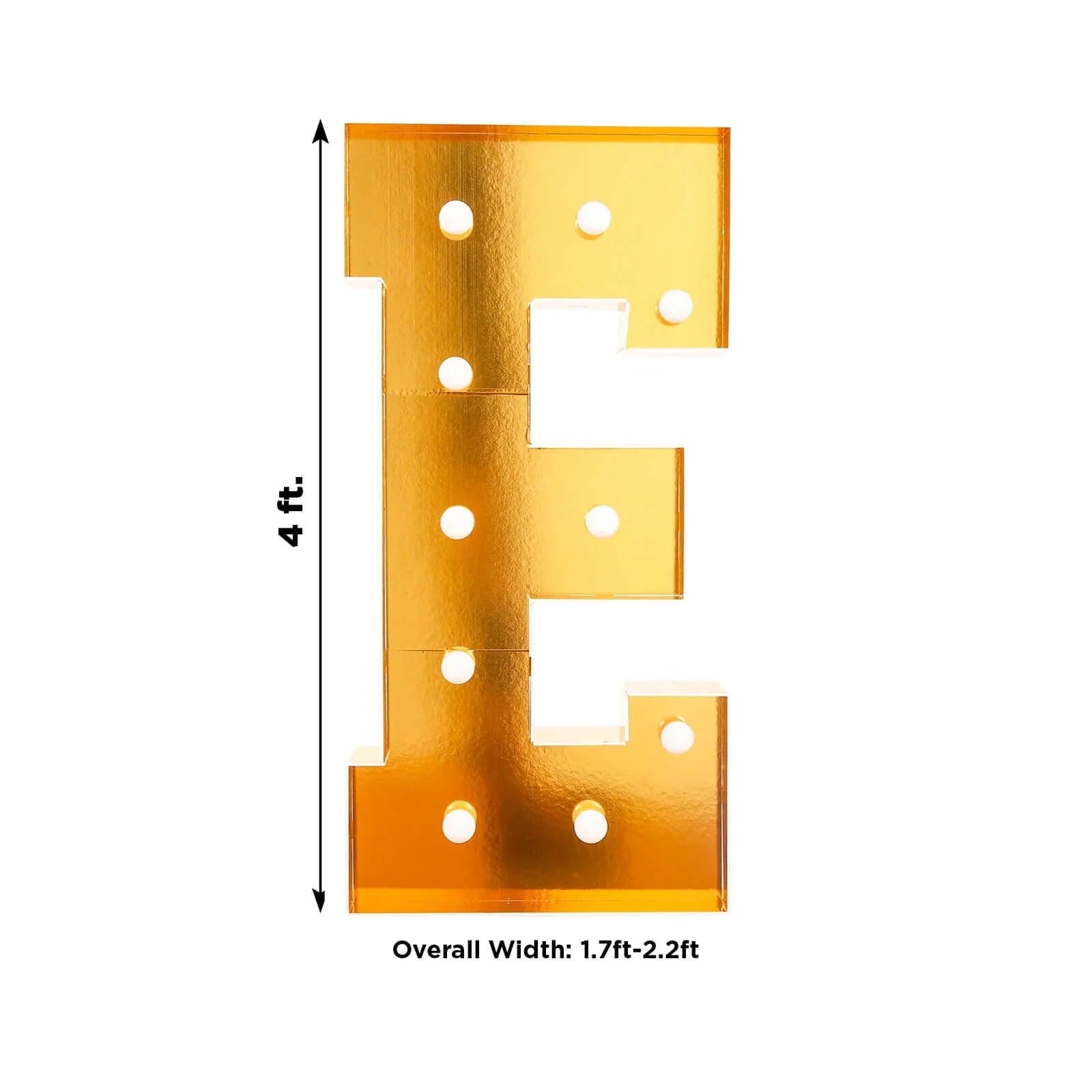 Gold 4ft Lighted Pre-Cut Foam Board LED Marquee Letter