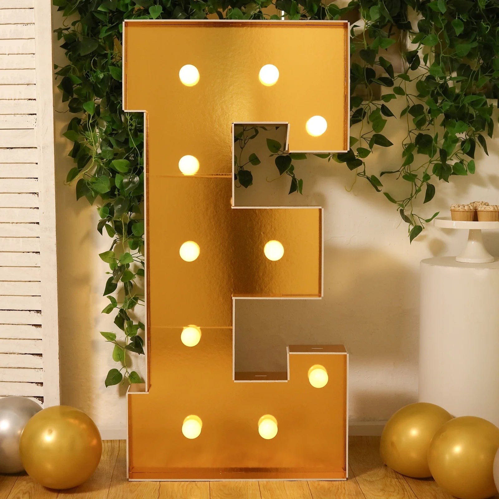 Gold 4ft Lighted Pre-Cut Foam Board LED Marquee Letter