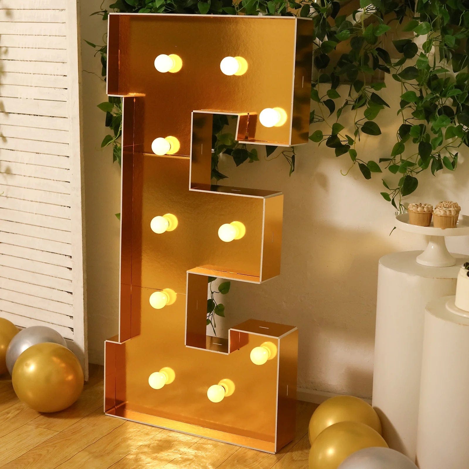 Gold 4ft Lighted Pre-Cut Foam Board LED Marquee Letter