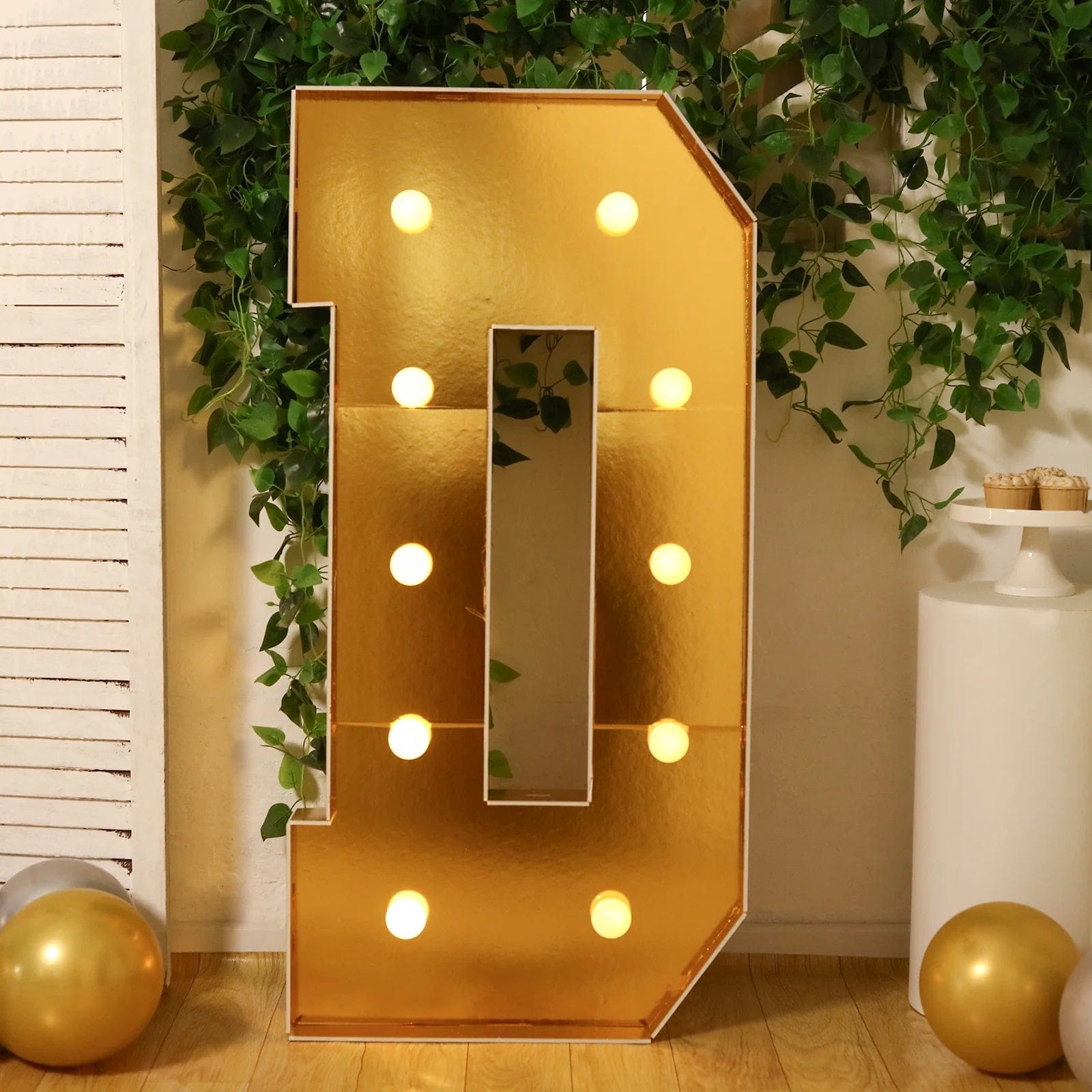 Gold 4ft Lighted Pre-Cut Foam Board LED Marquee Letter
