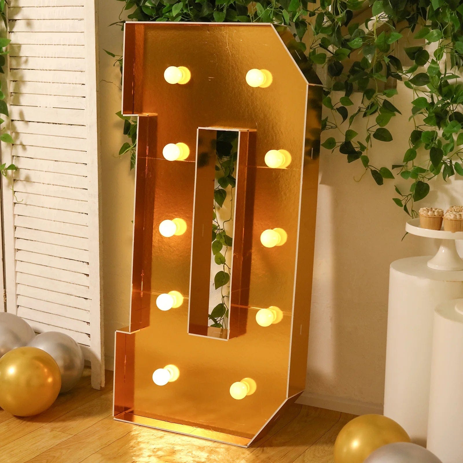 Gold 4ft Lighted Pre-Cut Foam Board LED Marquee Letter