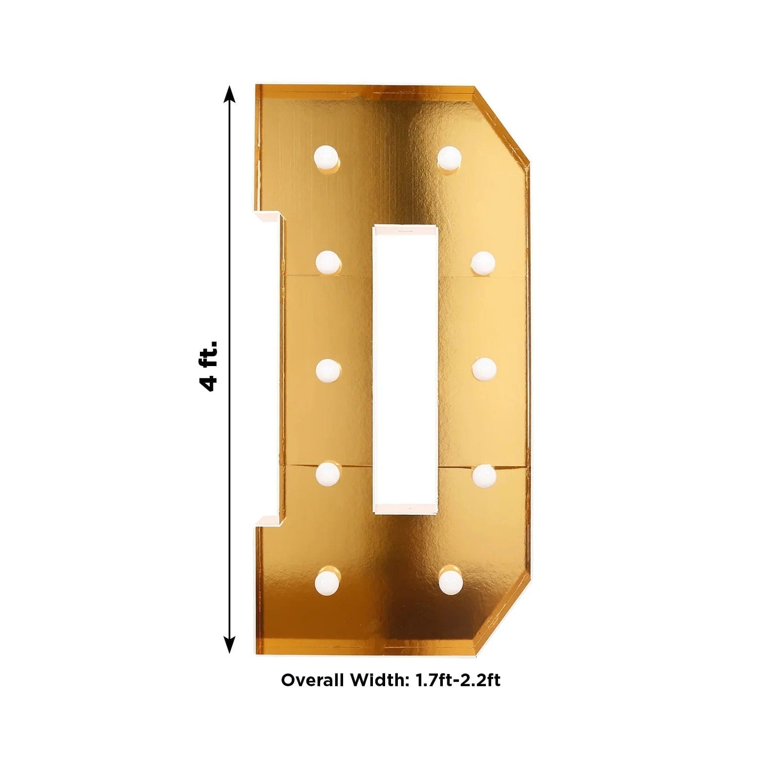 Gold 4ft Lighted Pre-Cut Foam Board LED Marquee Letter