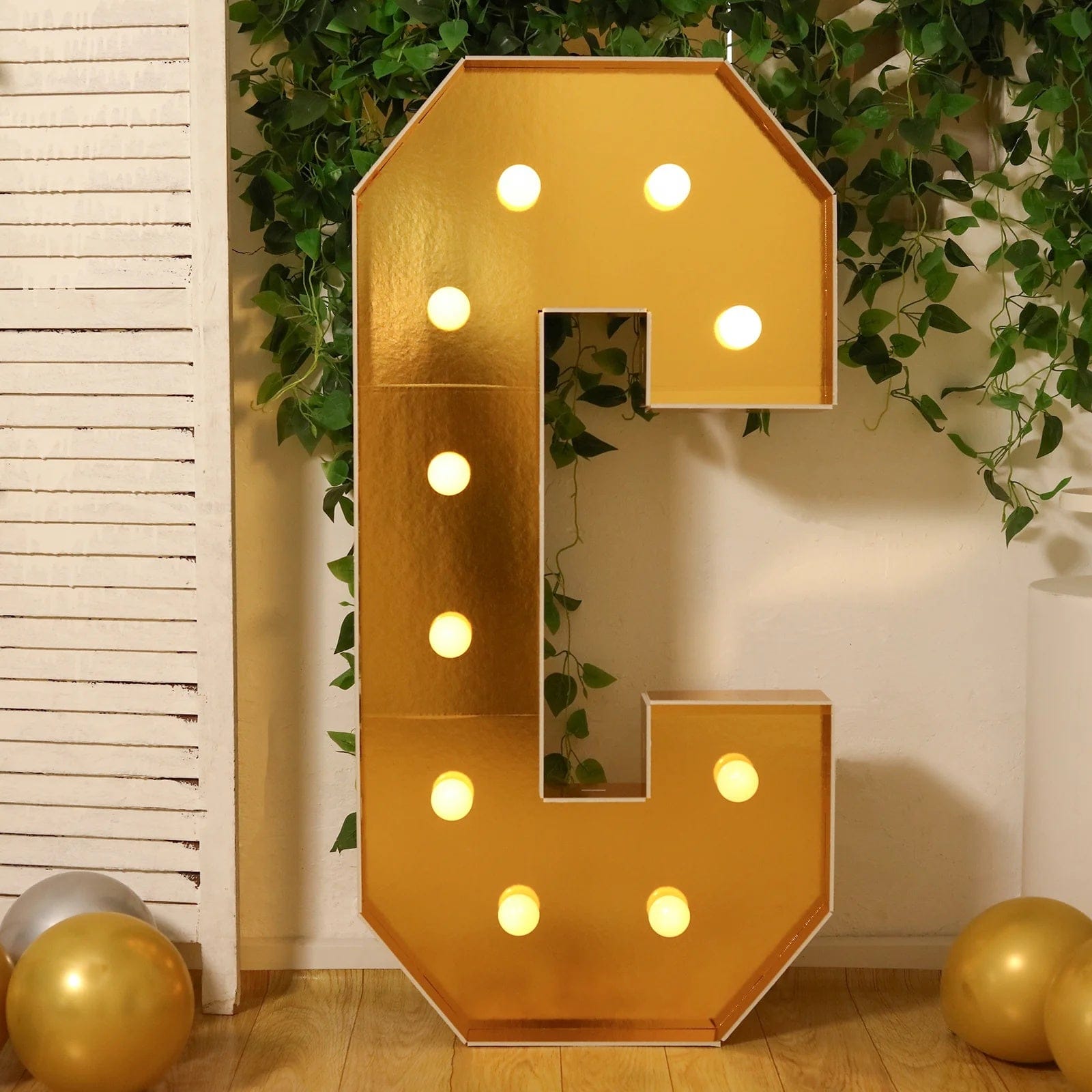 Gold 4ft Lighted Pre-Cut Foam Board LED Marquee Letter