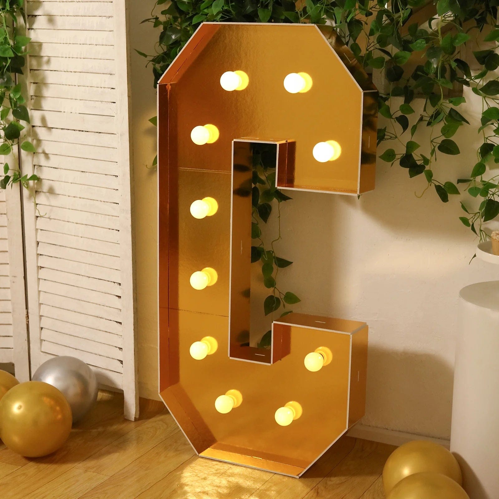 Gold 4ft Lighted Pre-Cut Foam Board LED Marquee Letter