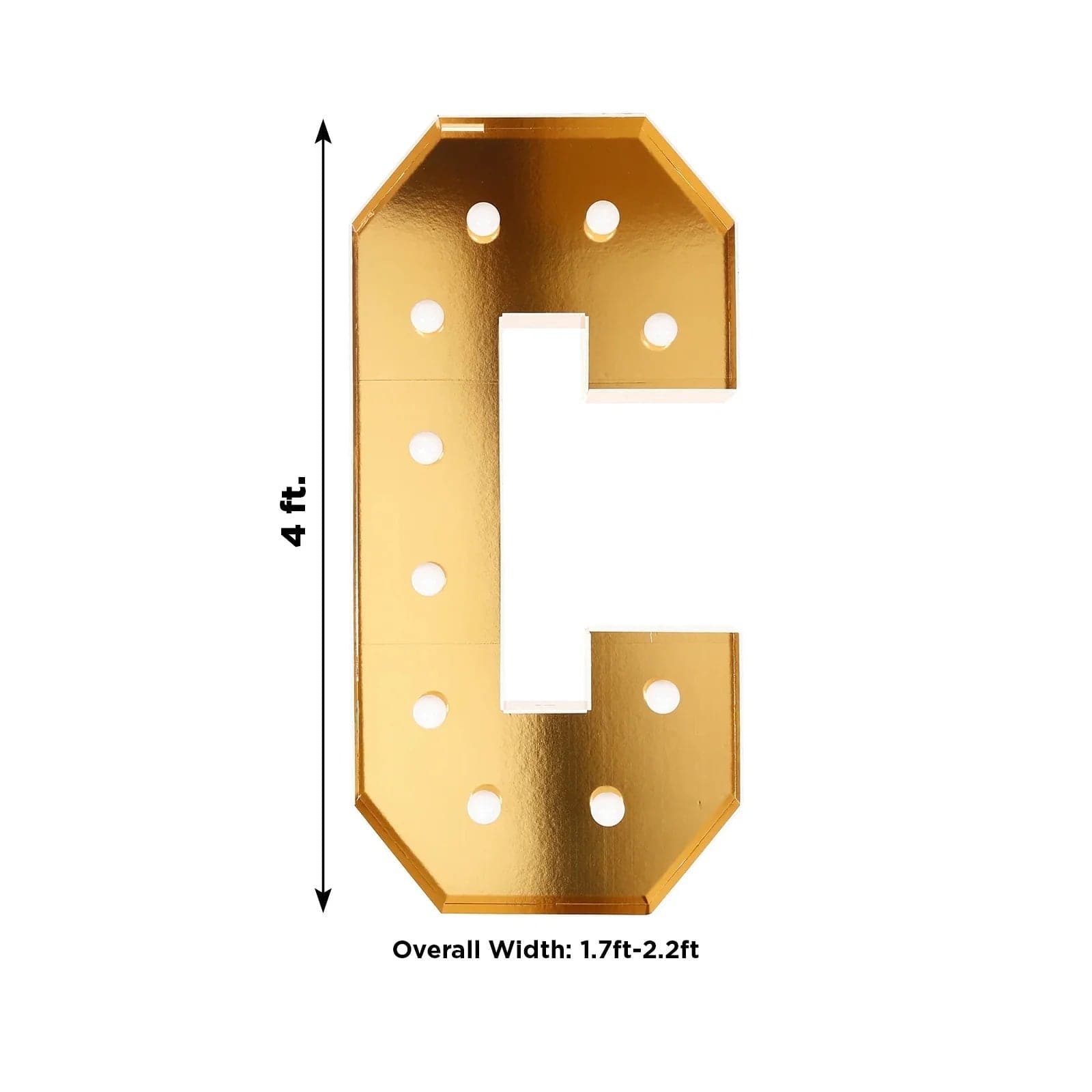 Gold 4ft Lighted Pre-Cut Foam Board LED Marquee Letter