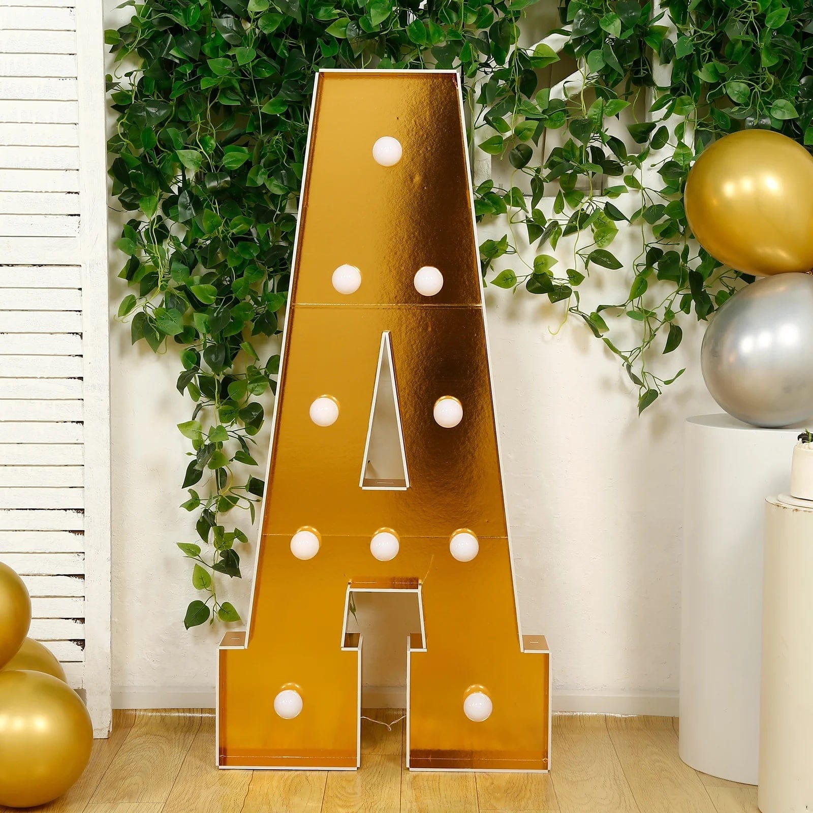 Gold 4ft Lighted Pre-Cut Foam Board LED Marquee Letter