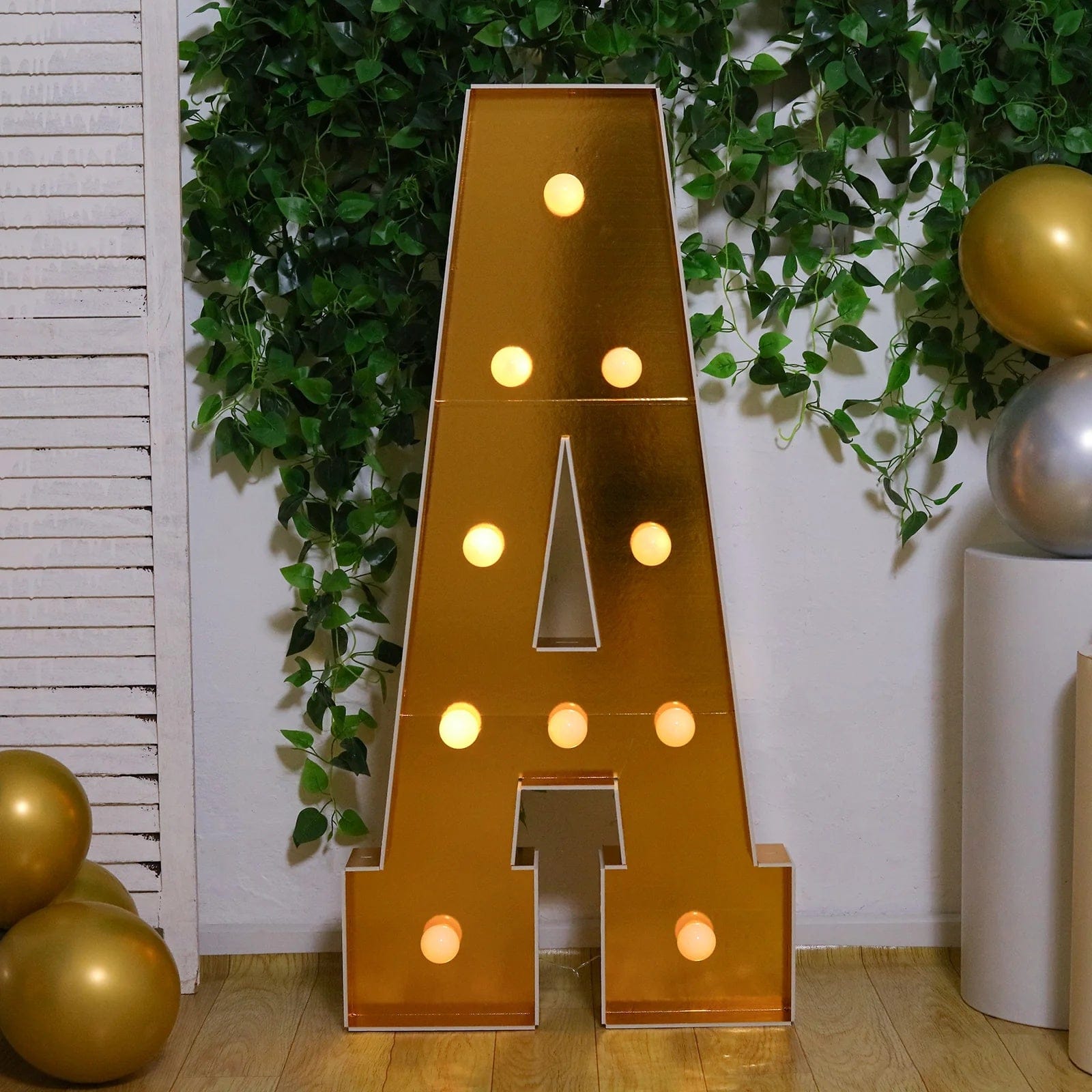 Gold 4ft Lighted Pre-Cut Foam Board LED Marquee Letter